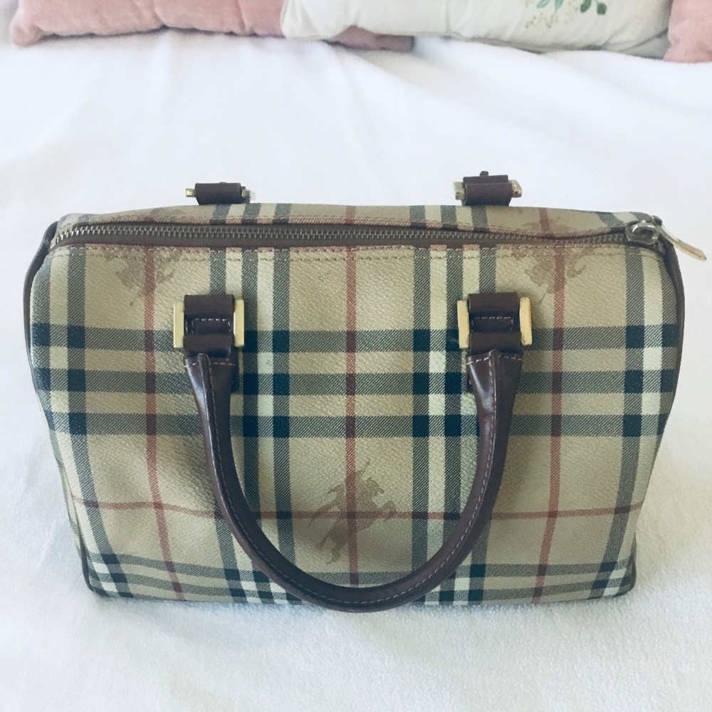 ♦️Burberry  Authentic Nova Check Boston Bowling Satchel Bag - Picture 3 of 5